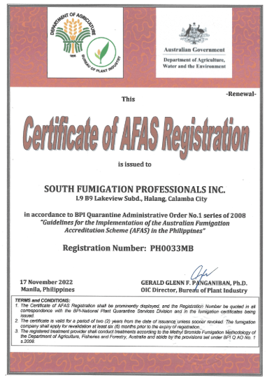 SFPI certificate document