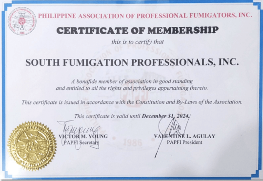 SFPI certificate document