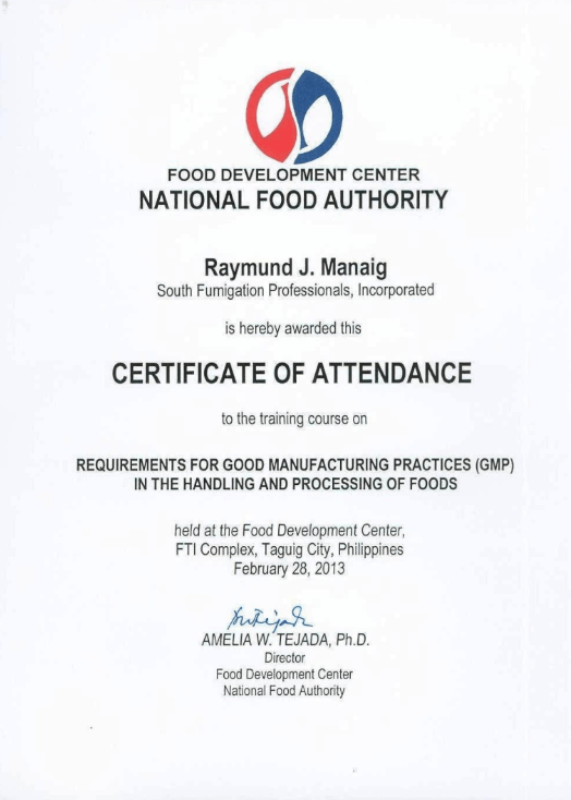 SFPI certificate document